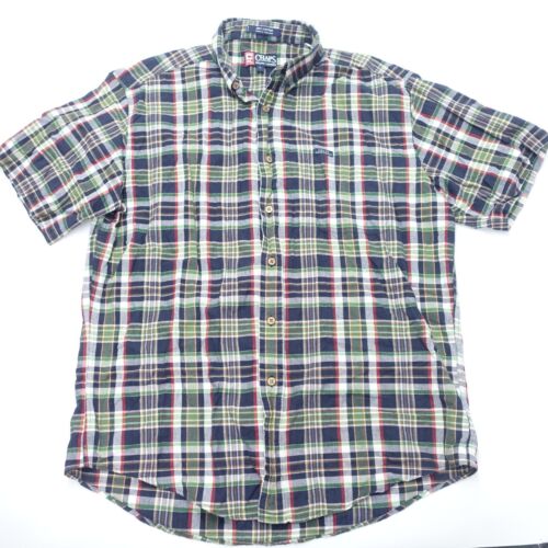 Chaps Ralph Lauren Hemd Herren L Mehrfarbig Kariert Baumwolle Kurzarm Button-Down