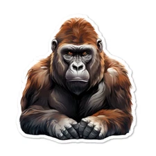 Gorilla Vinyl Sticker, Wildlife, Water Resistant, Indoor use, 2 sizes