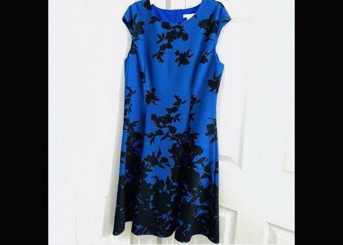 London Times Women's Perfect Versatile Scuba Crepe Fit & Flare Dress, 14
