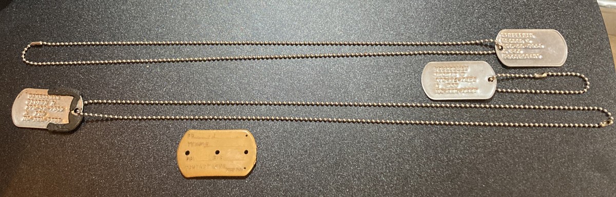 Vintage Military US Dog Tags Set Of 3 With Chains | eBay