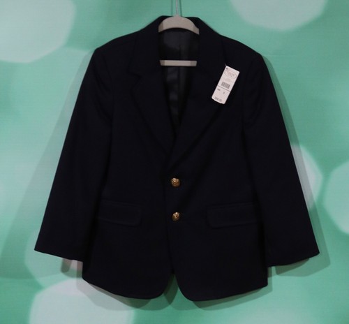 Talbots Kids Boys Size 5 Navy Blue Gold Button Suit Jacket MSRP $98.00 - Picture 1 of 4