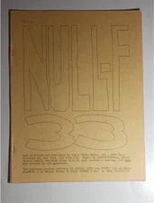 NULL-F SCIENCE FICTION FANZINE #33 1963 TED WHITE FAPA 103