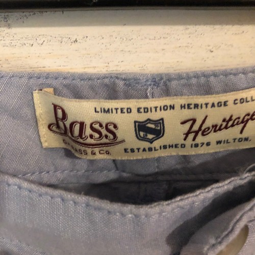 BASS Heritage Collection Limited Edition Blue Chambry 100% Cotton Short Size 10 - Picture 2 of 7