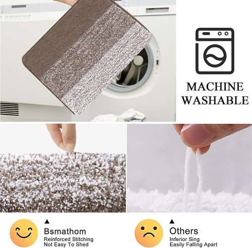 4-Piece Microfiber Bathroom Rug Set - Non-Slip, Soft, Stylish for Modern Homes - Picture 8 of 10