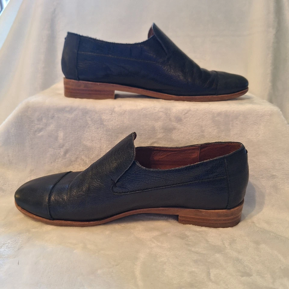 Zapatos Mocasines Jeffrey Campbell Penny Cuero Sin Cordones Negros Para Mujer Talla 7 EE. UU. Foto 2 de 4