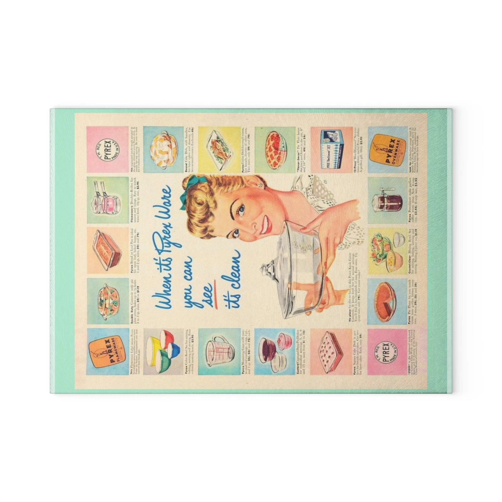 1940s Pyrex Retro Kitchen Glass Cutting Board
Opens in a new window or tab