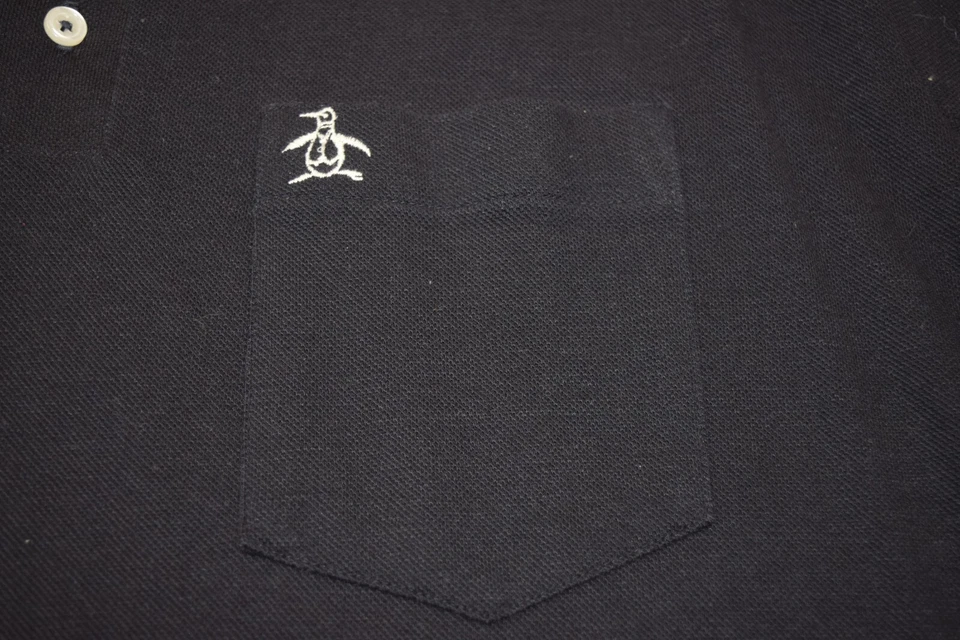 企鹅衬衫 复古 Grand Slam Munsingwear 尺寸 M/L 70 年代 80 年代 黑色 白色 红色装饰 — 第 4/4 张图片