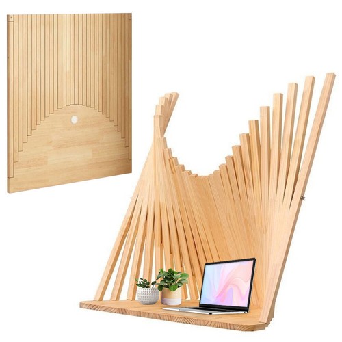 Foldable Wall Mounted Desk Invisible Computer Table Hanging Wall Folding Table - Picture 3 of 12
