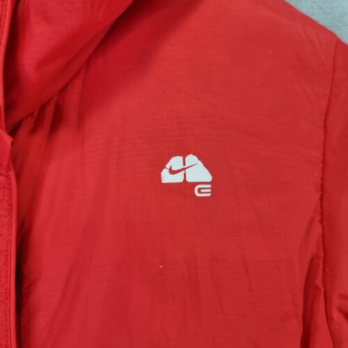 Nike ACG Puffer Jacke Damen Large Rot Daunen Gefüllt Kapuze Vintage - Bild 5 von 19