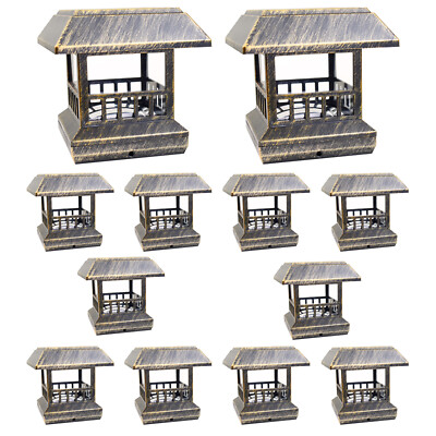 12 Copper / Brown / Bronze 4 x 4 Solar Post Lights Outdoor Deck Cap Fence Lamp