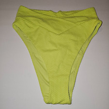 American Eagle Aerie Crossover High Cut Cheeky Bikini Bottom MEDIUM Lime Green