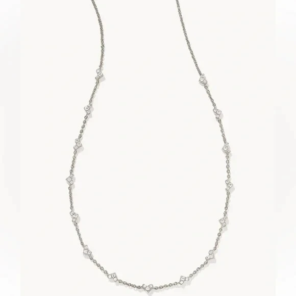 Ожерелье с серебряными хрустальными сердечками Kendra Scott Haven из прозрачного хрусталя. - Изображение 4 из 4