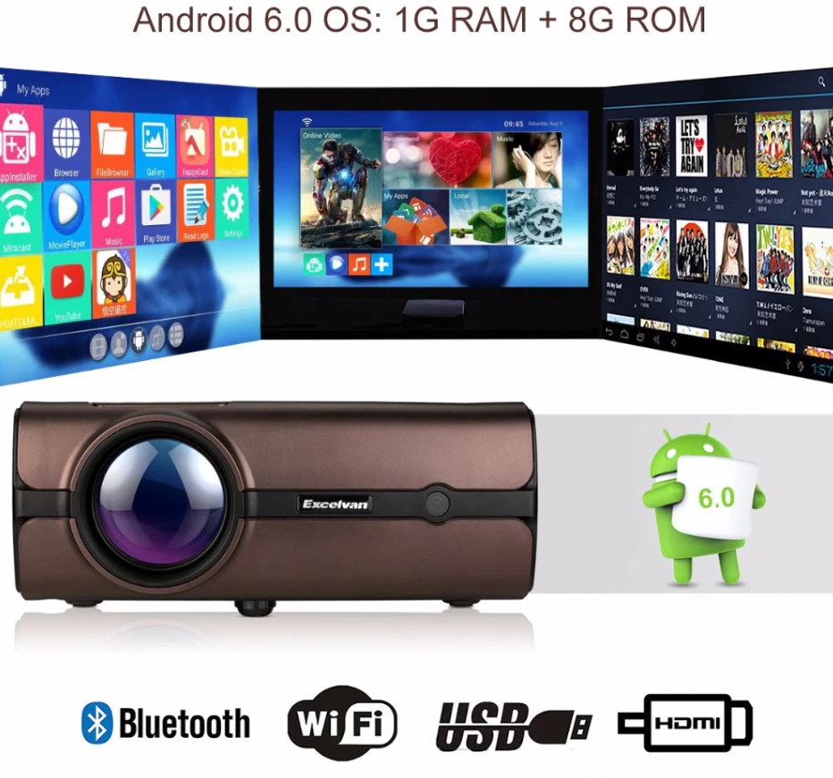 Excelvan BL46 1080P Projector Wifi 2000 lumen Wireless Home Theater - Image 2 of 4