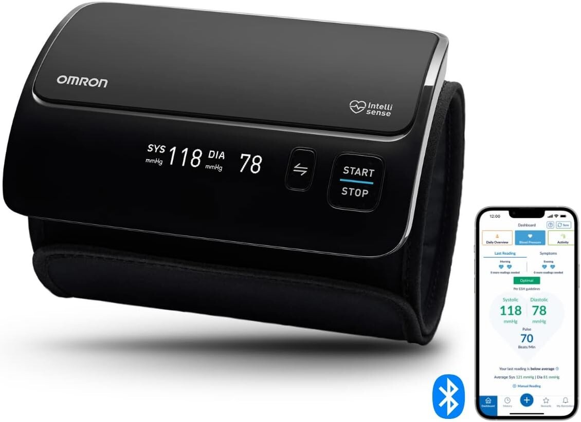 Omron Evolv HEM-7600T-D Vollautomatisches Oberarm-Blutdruckmessgerät Schwarz