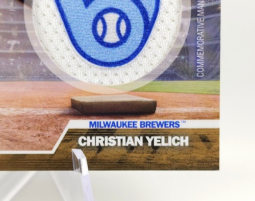 Christian Yelich/75 Oro Día del Padre Parche Reliquia Cerveceros 2023 Topps Serie 2 - Imagen 13 de 13