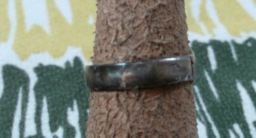 Vtg Southwestern Sterling Silver Ring Turquoise Inlay Size 5.5~6.5g~ 1 3/8" long - Picture 6 of 12