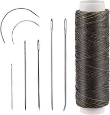 Hilo encerado de 32 yardas con agujas para coser cuero a mano.
