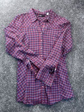 Urban Outfitters BDG Womens Plaid Button-Down Shirt Red Blue Medium 100 Cotto