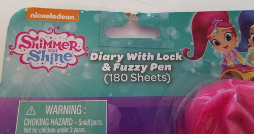Nickelodeon Shimmer and Shine Brand Mini Diary Lock Pink Fuzzy Pen - Picture 3 of 3