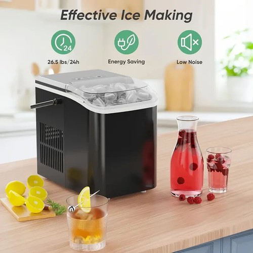 Countertop Ice Maker, Nugget Portable Ice Machine, 2 Bullet Ice Cubes Per Min - Picture 2 of 7