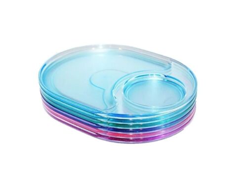 1 Juego de Platos Tupperware Snackatizer Dividido Almuerzo Snack Bandejas Acrílico Pasteles - Imagen 2 de 2