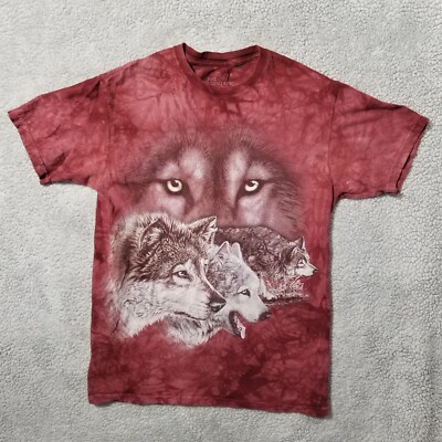 The Mountain 2012 Medium Find 9 Wolves Skagway Alaska Cotton Tie-Dye T-Shirt
