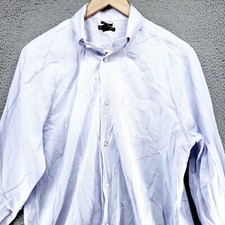 Gap Shirt Mens L 16-16 1/2 Light Purple Button Up Check Standard Fit Non Iron