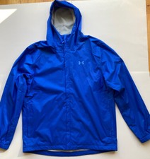Under Armour Full Zip Blue All Season Windbreaker Jacket Zip Pockets Sz XXL