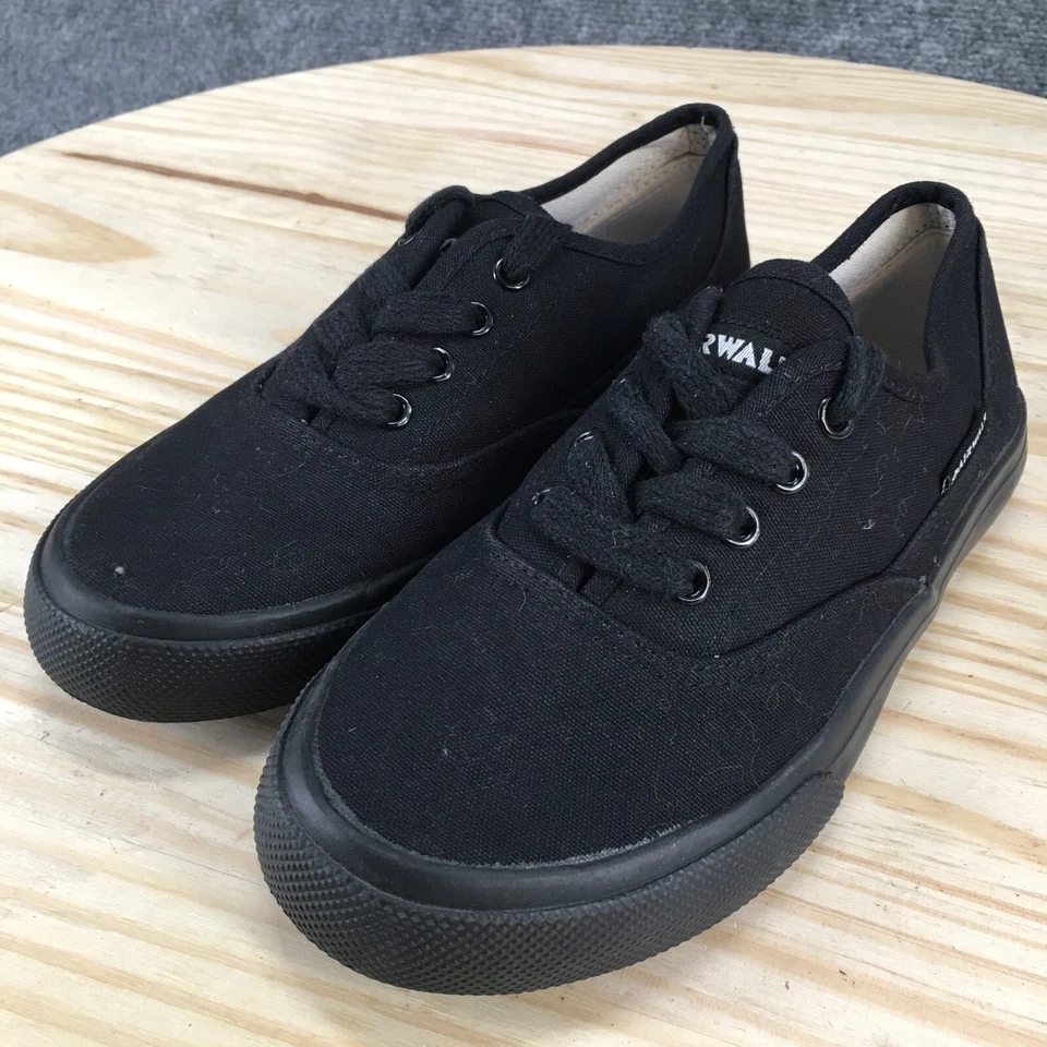 Airwalk Zapatos Juveniles 2 Tenis para Caminar Negro Lona Informal Parte Superior Baja Con Cordones Redondos Foto 3 de 4