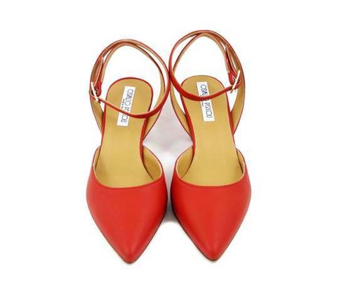 Scarpe Donna Rosse 38 Decolte Aperte con Cinturino Pelle Rosso Tacco Medio Basso - Imagen 3 de 5