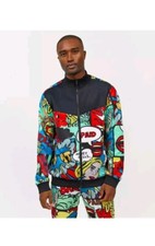 Reason Brand Paid Comic Print Track Set Tracksuit 2 Piece Set Men's Size Large