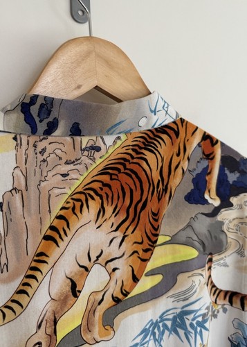 Zara Man Tiger / Floral Hawaii Holiday Festival Hemd Mehrfarbig Large - Bild 9 von 12