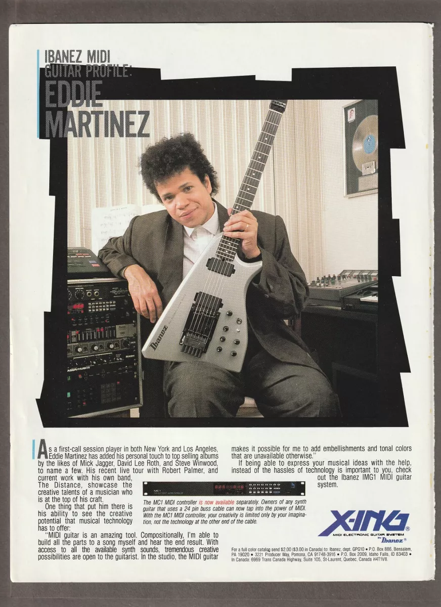 1987 IBANEZ MIDI GUITAR Magazine AD EDDIE MARTINEZ X ing