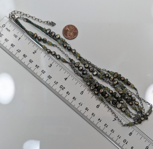 SILPADA N1683 STERLING SILVER FRESHWATER PEARL AVENTURINE NECKLACE (L248) - Picture 4 of 5