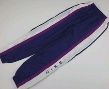 Vintage 90s Nike Lined Windbreaker Pants Stripe Spellout Embroidered Womens S