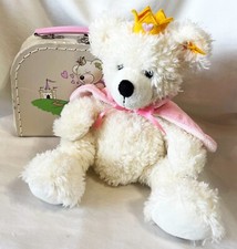 Steiff White Bear Princess Lotte Plush with Crown and Carrying Case 672811 AS-IS