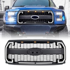 Raptor Front Bumper Grille Grill W Emblem Hole Lights For 2015-2017 Ford F150
