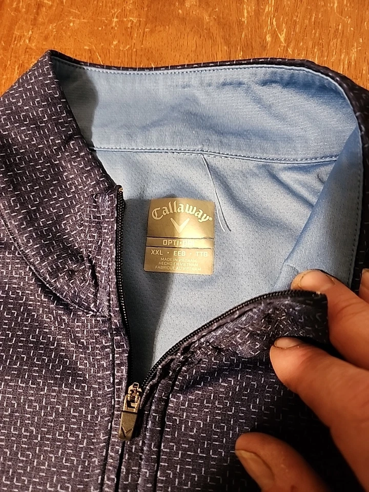 Callaway Opt Dri Navy long sleeve Golf shirt XXL Very Nice Lightweight 1/4 Zip - Image 4 of 4