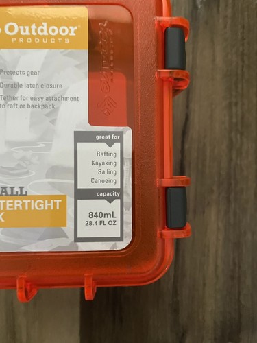 Outdoor Products Watertight Box Large, Shocking Orange, Brand New, Water Sports - Picture 2 of 8