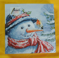 20 Servietten Schneemann Rotkehlchen 1 Packung Ovp Winter Ambiente Weihnachten
