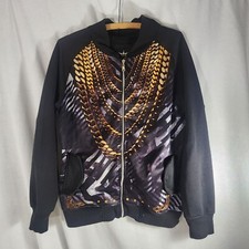Maxi Milian Womens Bomber Jacket Black Zip Up Raglan Sleeve Pocket Plus L