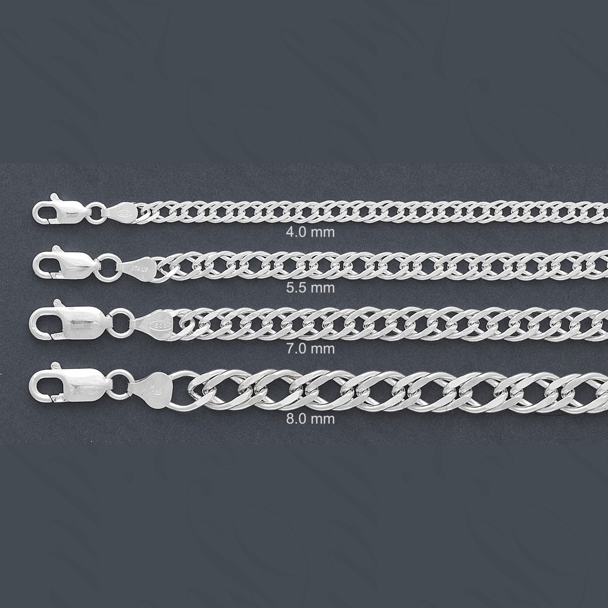 silver 925 Italy necklace bracelet 喜平 Vintage IBB 925 ITALY Sterling Silver Twisted Chain Bracelet