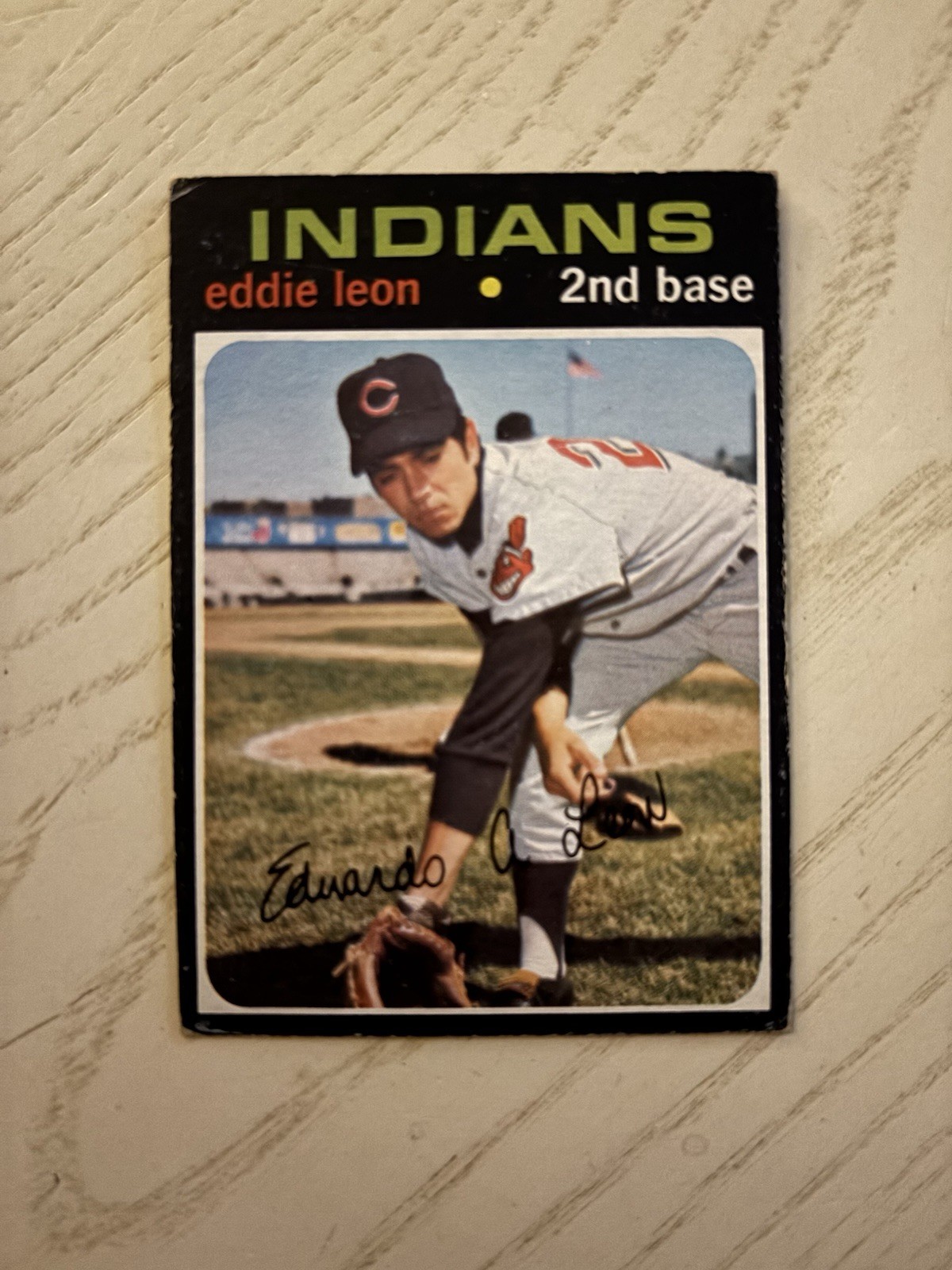 1971 Topps Eddie Leon #252 Cleveland Indians Guardians EX NM