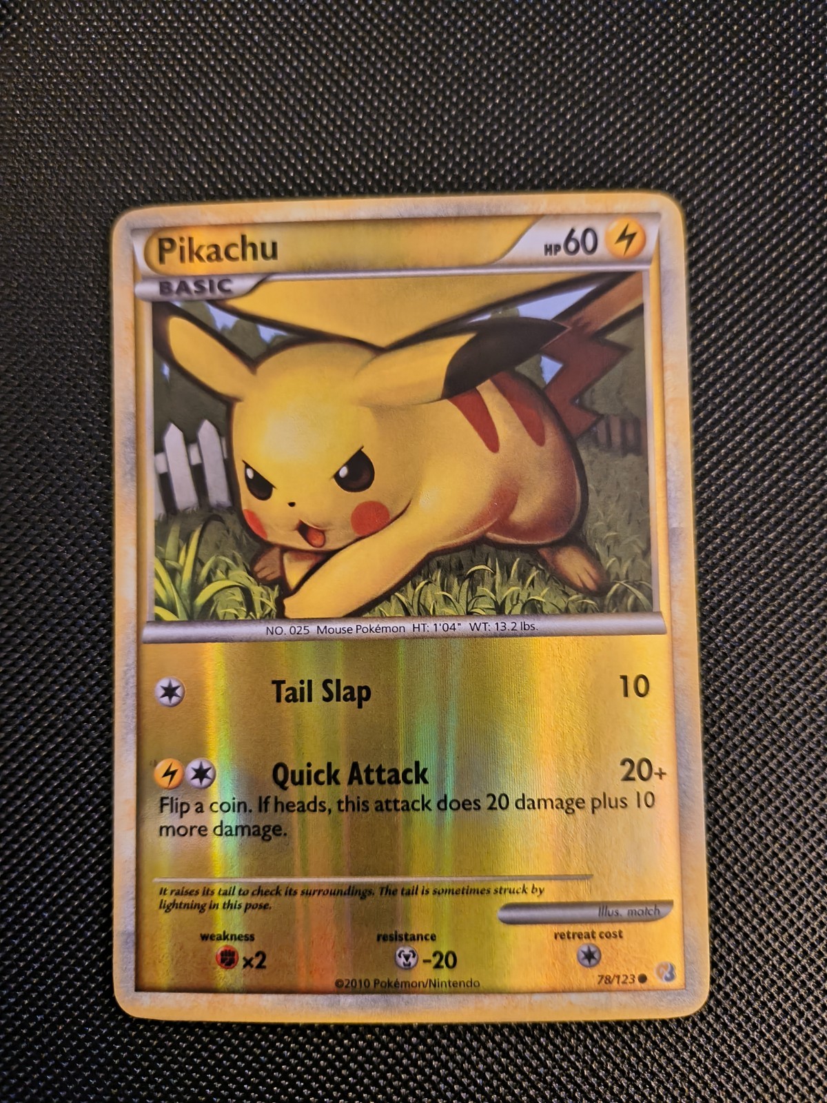 PIKACHU 78/123 POKEMON HEARTGOLD & SOULSILVER REVERSE HOLO LP