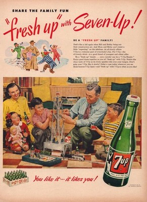 1949 Seven-Up ''Fresh Up'' Vintage Magazine Print Ad 7up