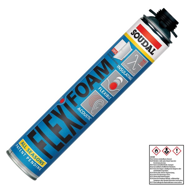 (19,81 Eur/L) Soudal Flexifoam (Pistole) 750 Ml Blau Profi-Pistolenschaum-image