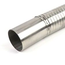 60mm Exhaust Pipe Stainless Steel Polylock Flexible Tube With Collars 0.5M UK