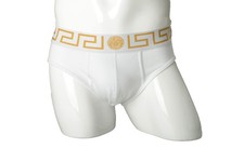 Versace Men's White/Gold Low Rise Slip Underwear Versace Sz 8 US 2XL IT 56