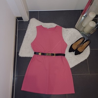 Neu Kleid Zara L 42 44 Sommerkleid Basic-Stil pink Blusenkleid TopZustand