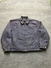 Vintage Dickies Jacket Mens XL Dark Blue Canvas Bomber Full Zip Quilted Lined